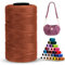 LEREATI Cordino per Borse Uncinetto Piatto Filo Macrame 1mm x 230m Macrame Corda Colorata Cordoncino per Borse a Uncinetto, Arazzo da Parete, Acchiappasogni, Fai da Te (Caffè Chiaro)