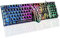 Guiheng Wired Crack Rainbow Gaming Keyboard and Mouse Combo, 104 Keys Light Up Mechanical Feeling Computer Keyboard, Wired Gaming Keyboard and Mouse for PC MAC Xbox Gamer(Black)