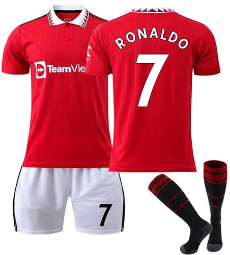 C7 Fußball Trikot, Hause/Auswärts Fußball Trikot Shorts Socken für Kinder/Erwachsener, Nr.7 Fussball Jersey Trainingsanzug Jungen Herren