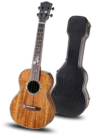 Ukulele, Akustik-Ukulele, Tigermuster, Akazienholz, volle Einzel-Profi-Edition, 66 cm