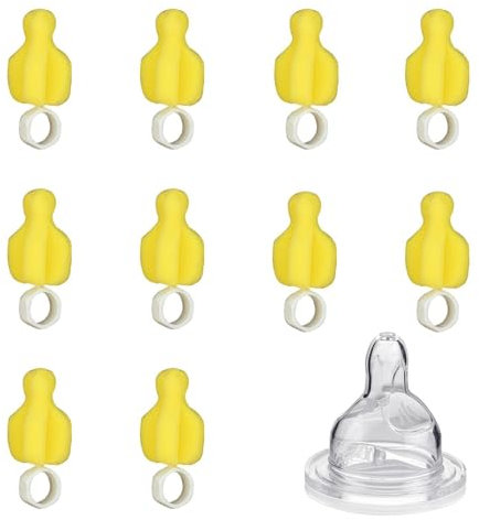 Baby Bottle Sponge Brush | 10 Baby Milk Bottle Washing Tools | Bottle Nipple Cleaner, Nipple Scrubber, Nipple Brush for Cups, Nipple Straw Cleaner