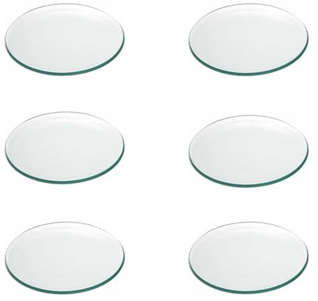 Super Mundo - 6pcs Platos Cristales Redondos Transparentes, Diámetro 15cm,Para Cocina y Comedor (15cm)