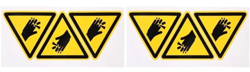 NIYANGLE 6 Pcs Warning Stickers Machine Warning Label Stickers Keep Hands Clear Sign Safety Label No Hand Warning Sign Stickers Hand Cut Warning Adhesive Warning Decals Self-Adhesive Vinyl