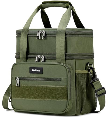 Weitars Tactical Lunch Box, Insulated Lunch Box, Large Expandable Heavy Duty Lunch Boxes for Men Women Durable Waterproof Leakproof Lunch Cooler Bag for Adults Work Outdoor Picnic Camping