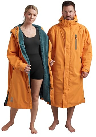 Red Original Premium EVO PRO Unisex Waterproof Dry Changing Robe, Extra Warm Lightweight Luxury 100% Recycled Material, B Corp Certified (Bitter Orange, S)
