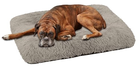 Domarex Flauschiges und Weiches Hundebett & Katzenbett 120x70 cm - Komfortables Liegekissen für Haustiere, Einfach zu Reinigen, Hochwertige Materialien - beige