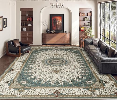 Aspire Homeware Rugs for Bedroom Living Room Extra Large 240x320 cm - Traditional Area Rugs Cashmere Style Soft Short Pile Vintage Rug - Carpet for Dining Room Easy To Clean, Willow