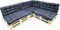 Filippo Palettenkissen Set Outdoor - 3X Sitzkissen 120 x 80, 4X Rückenkissen - Komfort Polster Für Palettenmöbel - Doppelseitiges Palettenauflagen Wasserabweisend, UV-beständig für Europaletten