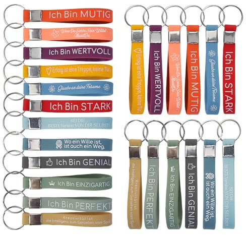 FSWWSF Inspirierende Schlüsselanhänger Kleine Geschenke für Kollegen Kleine Geschenke für Adventskalender(24 Stück)