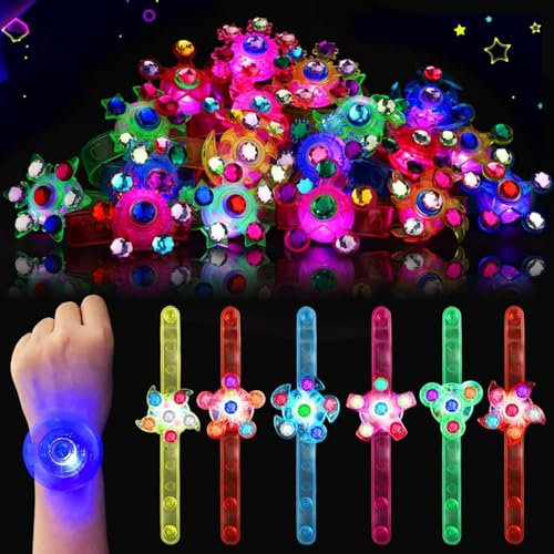 Gadget Compleanno Bambini 16 Pezzi Braccialetti Luminosi Fluorescenti Regalini Fine Festa Compleanno Bomboniere per Festa Braccialetto Antistress Fidget Spinner per Bambini Regalini Compleanno