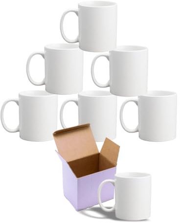 TheAbstractix Bulk 11oz Sublimation Mugs with White Boxes – Blank Ceramic Mugs for Heat Press & Cricut Mug Press – DIY Custom Coffee Mugs for Sublimation Printing (6)