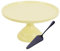 Soporte Giratorio para Tartas y Pasteles 25 cm – Base para Decoración y Presentación – Mesa Giratoria con Espátula de Metal Negro y Accesorios de Repostería – Diseño Estable y Resistente (Amarillo)