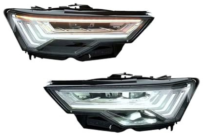 2 Stück Autolichter kompatibel for Audi A6L A6 C8 Scheinwerfer 2019 2020 2021 2022 2023 A6 C8 LED-Kopflicht DRL Dynamische Blinker(Style A)