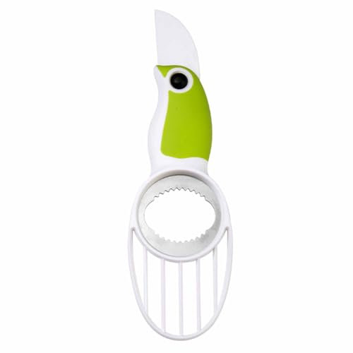 3-in-1 Avocado Slicer Tool – Cuts, Pits, Slices & Mashes in One | Foldable Safety Blade, Stainless-Steel Pit Remover, Ergonomic Soft-Grip Handle, Dishwasher-Safe Green Avocado Masher & Scooper
