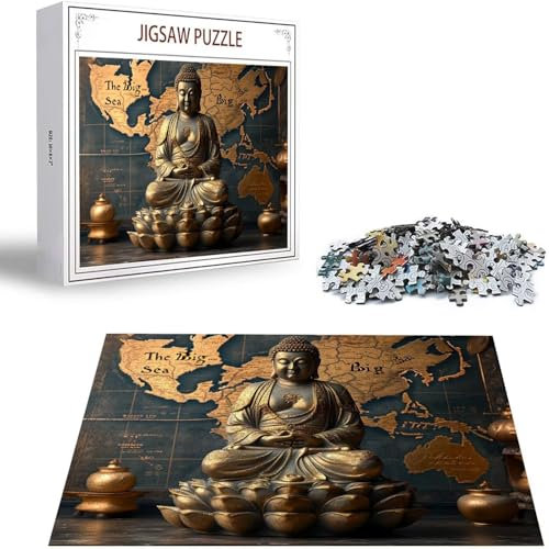 Zen Puzzle 3000 Teile Weltkarte Puzzle Erwachsene, Holzpuzzle Erwachsene, DIY Groß Puzzelmatten, Premium Quality Klassische Wooden Jigsaw, Holzpuzzle ab 14 Jahren für Jungen, Geschenke Mädche S-37