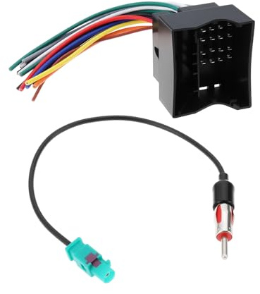 ECSiNG 1 Set Stereo Radio Wiring Harness with Antenna Adapter Compatible with BMW Compatible with Mercedes-Benz