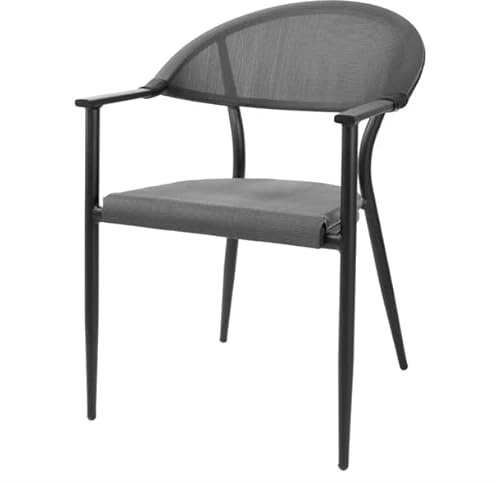 Bolero Santiago Aluminium Outdoor Armchairs Pack of 4, Black | Commercial hospitality seating option tailored for robust, high-volume outdoor dining areas and café spaces.