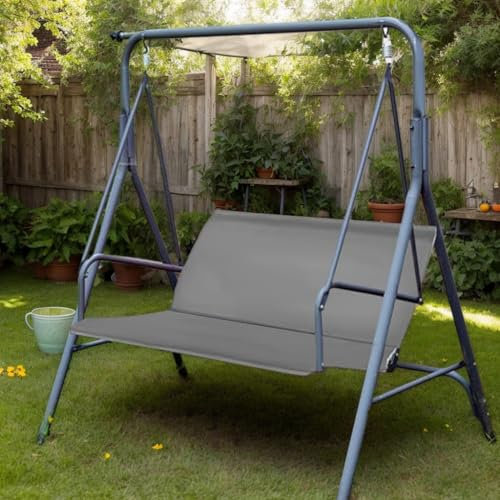 NexusGoods Swing Seat Cover Replacement for 2/3-Seater, All-Weather Waterproof Outdoor Swing Chair Protector for Patio, Porch, Backyard (Grey,113cm x 48cm x 48cm)