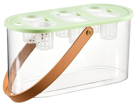 Gralara Mini Aquarium Pflanzkasten mit 6 Löchern für Gemüseanbau zu Hause, GrÜn