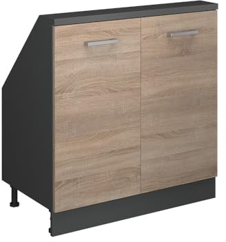 Vicco Mobile cucina sottotetto R-Line, Sonoma/antracite, 80 cm con 2 porte