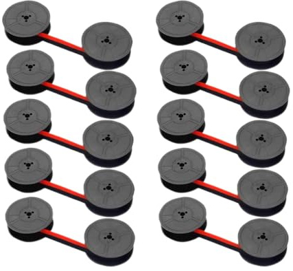 LQNXAVUD 10 Stück/20 Stück kompatibel mit GR1 GR-1 Farbband GR1 DIN2103 Schreibmaschinenband 1/2 Zoll Universal Fit(Red Black 10pcs)