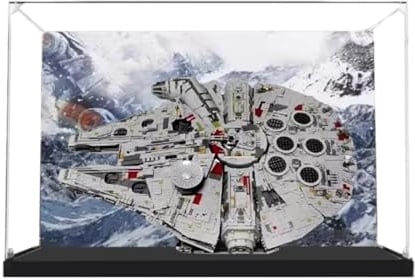 Transparente Acryl-Display-Gase für Le-go 75192 Millennium Falcon Modell, transparente Box, Aufbewahrungsbox, Displaybox, kompatibel mit 75192 Modell (nur Vitrine) (Hintergrundversion)