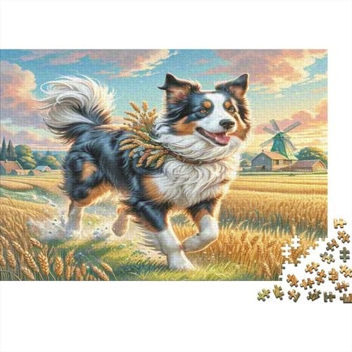 Border Collie-Puzzle mit 1000 Teilen, nachhaltiges Premium-Material, anspruchsvoller Border Collie, lehrreich für Teambuilding, 38x26cm/1000pcs
