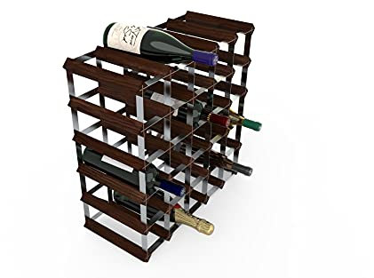 RTA 30 Bottle Traditional Wine Rack-Kit-Dark Pine (FSC),52.3 x 52.3 x 23 cm (width x height x depth)