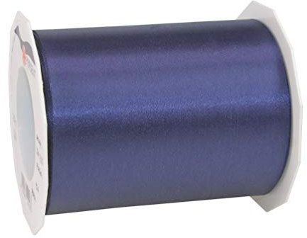 Präsent ADRIA/SATIN dunkelblau, 25 m Satinband zum Einpacken von Geschenken, 112 mm Breite, Geschenkband zum Dekorieren & Basteln, Dekoband für Präsente, zu jedem Anlass, 3241225-624