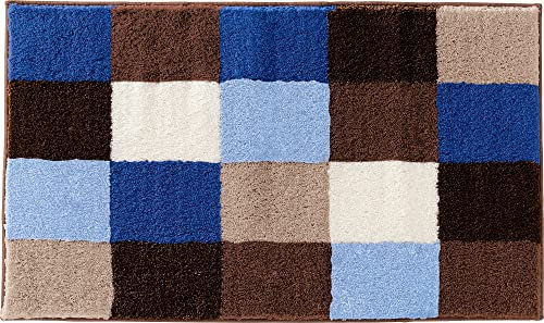 Erwin Müller Badematte Kreta blau Größe 70x120 cm, Badteppich, Badvorleger rutschhemmend - kuscheliger Hochflor, für Fußbodenheizung geeignet
