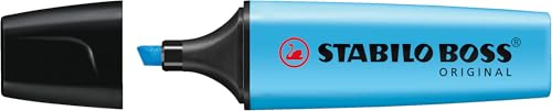 STABILO Boss Original Highlighters Refillable Bevelled Point 2-5 mm Pack of 2 Blueaa