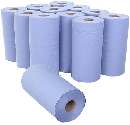 2WORK KF03807 2-Ply Hygiene Roll, 20 Inch, Blue, Pack of 12