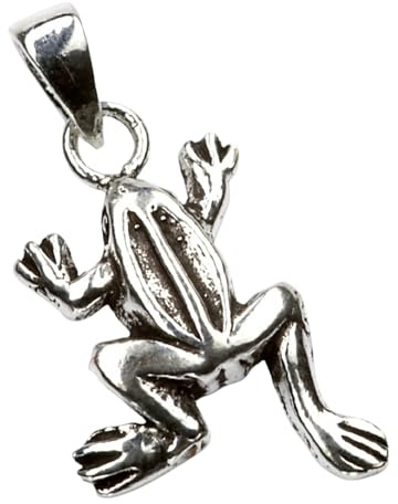 Drachensilber Frosch Silber Schmuck 925 Silber Kröten Anhänger zierlich Frauen Damen Kinder Kettenanhänger