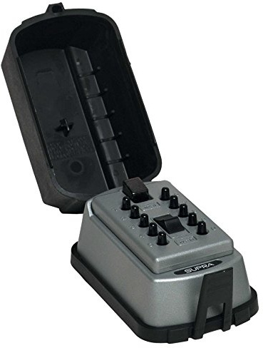 AccessPoint Schlüsselbox mit Zahlenschloss, Schlüsselsafe, Silber, Zink, Mechanisches Codeschloss, tragbar/beweglich, 2 Schlüssel, Kombinationsschloss