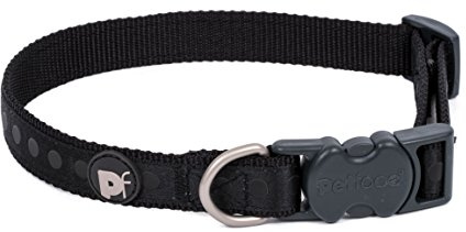 Petface Tonal Dots Print Dog Collar, Medium, Black (Pack of 1) | Durable & Lightweight Material, Adjustable Fit, Reliable Clip, Stylish Design, Suitable for Everyday Use