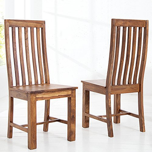 cagü exklusiver Stuhl Salem aus Sheesham massiv Holz komplett montiert