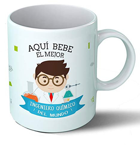 Planetacase - Taza Ingeniero Químico - Regalo Original - Cerámica 330 mL - Taza Desayuno Apta para Microondas y Lavavajillas - Resistente a Lavados