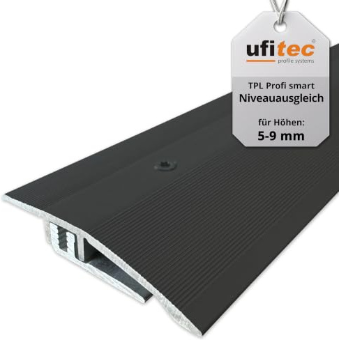 ufitec® Profi Smart Profilsystem für Vinylböden - geeignet für Belagshöhen von 5-9 mm - ALU eloxiert - Bronze Dunkel - (Höhenausgleichsprofil - Länge: 270 cm, Bronze Dunkel)
