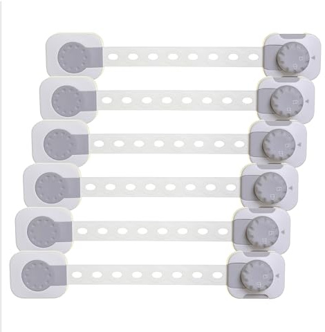 Dreambaby Twist 'N Lock Multi-Purpose Latch, 6 Pack, White/Grey