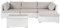 Beliani Exklusives Gartenmöbel 4er Set aus Rattan weiß/sandbeige linksseitig Sano II