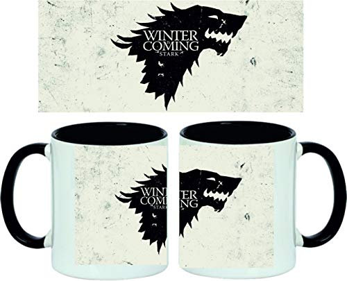 TusPersonalizables Tasse Game of Thrones Stark Logo und Spruch Winter is Coming