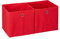 Relaxdays Aufbewahrungsbox Stoff 2er Set, quadratisch, Aufbewahrung für Regal, Stoffbox in Würfelform 30x30x30 cm, rot