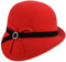 Cloche Irene Damenhut | Wollfilz wasserdicht | Made in Italy | Herbst / Winter, Rot 56/58