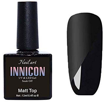 INNICON Matte Finish Coat 12ml, UV LED Soak Off Semipermanente Environmental Friendly Gel Nail Polish Winter Color Nail Salon Nail Art Crafts Gift For For Thanksgiving Matt Top Coat