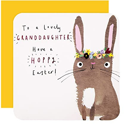Hallmark Osterkarte für Enkelin – niedliches, illustriertes Hasen-Design