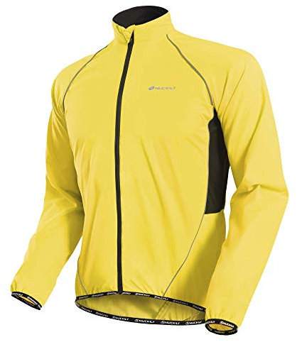NUCKILY Veste de cyclisme multifonction pour homme - Coupe-vent - Imperméable - Pour VTT, jaune, XL