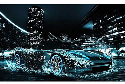 5D Diamant Malerei Set für Erwachsene und Kinder, Soul Chariot Auto Lamborghini Vollbohrerfarbe mit Diamanten Wandgemälde für Wohnzimmer Diamant Kreuzstich Kunstleinwand Heimdekoration 30x40 cm
