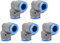 sourcing map Coude Connexion à Pression Air Raccords 12mm Tube OD Pneumatique Libération Rapide Connecteurs Gris 5Pcs