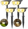 Consciot Projecteur paysager à 16 LED, 650 lm, IP67, étanche, à énergie solaire, applique murale d'extérieur sans fil pour jardin, cour, patio, allée, plastique ABS à fort impact, blanc chaud 3000 K