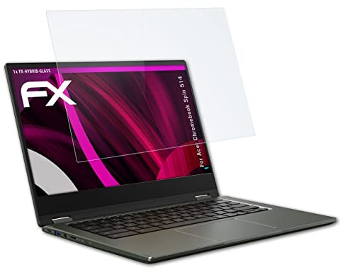 atFoliX Protection Écran Film de verre en plastique compatible avec Acer Chromebook Spin 514 Verre film protecteur, 9H Hybrid-Glass FX Protection Écran en Verre trempé de plastique